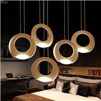 Modern Aluminum Ring Led Pendant Chandelier Lighting Lustre Acrylic Dining Room Dimmable Led Hanging Lights Led Chandeliers Lamp