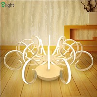 Nordic Simple Aluminum Led Ceiling Chandeliers Lustre Acrylic Living Room Dimmable Led Chandelier Lighting Led Lights Fixtures