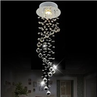 Modern Clear Waterford Spiral Sphere LED Lustre Crystal Chandelier Ceiling Lamp Home Decor Suspension Pendant Lamp Fixture Light