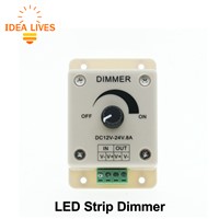 LED Dimmer DC12V~24V 8A Manually Rotation Switch Dimmer Controller for LED Strip.