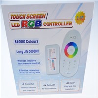 DC12-24A 18A RGB led controller 2.4G touch screen RF remote control for led strip/bulb/downlight 10set/lot