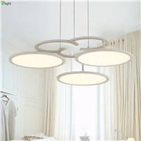 Nordic Metal Ring Led Pendant Chandelier Lighting Lustre Round Acrylic Dining Room Led Chandeliers Lamp Simple Led Hanging Light
