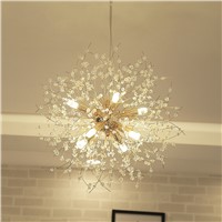 Modern Chandelier Chrome Golden vanity suspension Crystal Chandelier Hanging  G9 LED Lighting lustre for Living Room