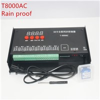 LED controller T8000 SD Card Controller for WS2801 WS2811 LPD8806 8192 Pixels DC5V waterproof Rainproof controller AC110-240V