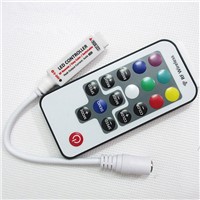 best price 1 pcs DC5V-24V 17keys Advanced LED Controller Mini RF Wireless Remote LED RGB Controller for 5050 led strip lights