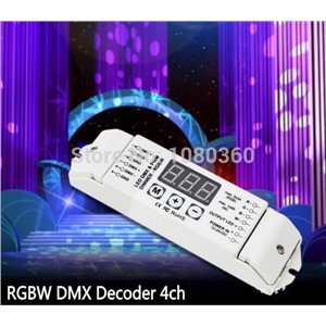 DMX512 Decoder RGBW RGBWW LED strip RGB+White/Warm white Decoder , DC12V-24V, 4 channel DMX Decoder, Controller Dimmer