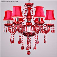 modern chandelier K9 crystal red chandeliers suppliers candelabro kronleuchter for dining lamp lustre luminaire light