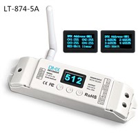 LT-874-5A  2.4G Wireless DMX512 DECODER WITH OLED display, DMX Decoder, Match wireless emitter LT-870, LT8745A