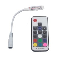AISTARRY DC5V-24V 12A Mini RF Wireless LED Controller RGB Controller with 17Key IR Remote for SMD5050/3528 RGB Led Strip Light