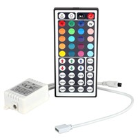 DVOLADOR 12V 24/44 Keys Remote Controller with IR Signal Receiver for 5050 3528 RGB LED Strip Lights/Tape Lights/Ribbon Light
