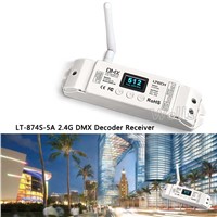 LT-870S DMX512 transceiver LT-874S-5A 4 CH DMX Decoder OLED Display 2.4G Wireless controller for LED RGBW Strip