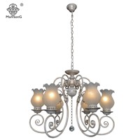 New White Crystal Pendants Chandeliers Lights Vintage Pendant Lamp for Bedroom Living Room Europe Flower Lampshade  Home Lights