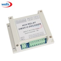 DMX-RELAY-4CH dmx512,relays decoder controller for RGB led lamp led strip lights input AC110-220V
