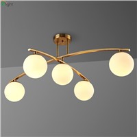 Post-Modern Glass Rotatable Led Ceiling Chandeliers Fixtures Lustre Gold Metal Dining Room Led Chandelier Lighting Luminaria