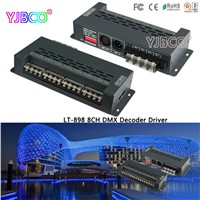 led Driver LT-898 New DMX Decoder Converts 6 RGB strip Controller DMX512 Decoder XLR-3 RJ45 Port 12V Multi 8 Channel Output