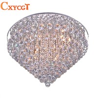 2017 Luxury LED Modern Luster Crystal Chandelier Lights Faixture For Foyer Bedroom Hotel Project Flush Mounted G4 Lamp