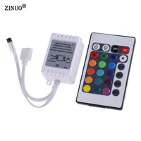 ZINUO 1PC LED Strip RGB Controller Mini 24Key  IR Remote Controller With Mini Receiver For 3528 5050 RGB LED Strip Light
