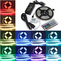 5M 5050 300 SMD IP65 Waterproof Flexible LED Strip Light and IR Remote Controller +12V 5A Power Adapter Kit Christmas Decoration