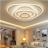 rings white finished chandeliers LED circle modern chandelier lights for living room acrylic Lampara de techo indoor Lighting