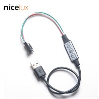 USB Connect Cable for 5V 3 Pin WS2812 RGB Digital LED Pixel Strip with 3key Button Controller WS2812B WS2811 JST Connector