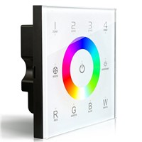 DX8 rgbw touch panel led controller 4 Zones control RF 2.4G+DMX512 master RGBW wall mounted,for rgbw strip led panel led dx8