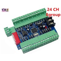 1pcs 24CH 24 Channels 3A/CH 8 group Easy DMX LED Decoder,Controller,Dimmer,drive For  DC12-24V LEDs RGB Strip Light Modules