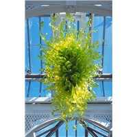 Saving Chandelier Light Color Green Chihuly Style Hand Blown Glass Large Hanging Chandeliers