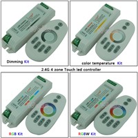 2.4G led dimmer dimming(single color ) /color temperature/RGB/RGBW led controller 4 zone plastic shell for led strip light