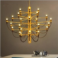 18/30/50 Bulbs Nordic Gold Color Gino Sarfatti Chandelier Living Room Villa Decoration Light Studio Designer Chandelier