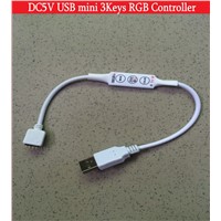 DC5V USB 3 Key Mini RGB Controller dimmer for 5V USB 5050/3528 RGB LED Strip Light, good quality