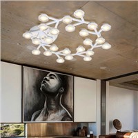 Post Modern Creative Industrial Lamp Iron PMMA LED Chandeliers Warm White Light Clusters of  Stars for bedroom round lamps
