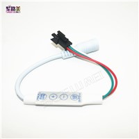 DC5V-24V Mini 4key controller 3pin JST with DC plug connect DC5V DC12V WS2811 ws2812b 6812 1903 Dream Color LED Strip Light Tape
