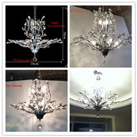 Modern Candles K9 Crystal Chandelier Tree leaf Crystal Lampshade lustres de tetoLiving Room Bedroom Decoration 110-240V New Year