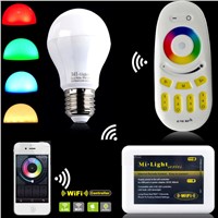 Milight 2.4G wireless E27 6W RGBW LED spotlight Dimmable Bulb lamp 86-265V