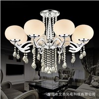 Modern Simple DIY crystal LED chandelier lamps home deco living room E27 glass ball chrome iron chandelier light fixture