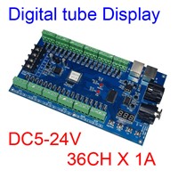 wholesale DC5V-24V 36 channel 12groups RGB Easy 36CH DMX512 XRL 3P led controller, decoder,dimmer,drive for led strip lights