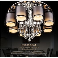 Modern remote control minimalist crystal LED chandelier living room cloth lamp home deco lustre crystal light