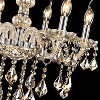 Chrome led crystal chandelier lighting Indoor home ceiling decoration lustre de cristal teto modern chandeliers for Dining room