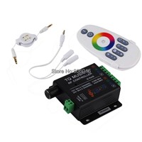 DC12V 24V 18A 6x3A TQ Music2 Controller LED RGB Music Sound Sensitivity Controller with RF Wireless Remote for RGB LED Strip