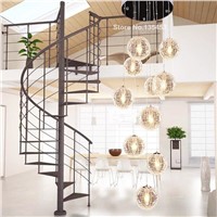 Modern Large LED Chandeliers Stair Long Globe Glass Ball Ceiling Lamp with 10 Balls Light Fitting Fixture avize Home Lighting