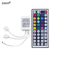 ZINUO 44Key RGB Remote Controller With 2pcs 4PIN Female RGB Splitter Cable For Flexible LED Strip 3528 5050 RGB LED Tape Lights