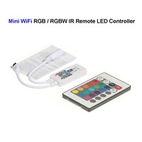 20pcs DC12V Mini WiFi RGB / RGBW LED Controller + 24Keys IR Remote Control For SMD 3528 5050 5730 LED Rigid Strip Light