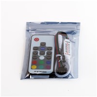 5pcs/Lot, DC5~24V 12A 433.92MHz RF Wireless Card Type RF Remote Mini RGB LED Controller w/ DC Female Socket for LED Strip Lights