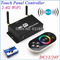Freeshipping Dual antenna 2.4G WiFi LED Controller RGB controlled by Remote/Mobile/Ipad with Android/IOS system 12V/24V Control