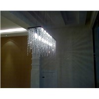 Modern Rectangular Raindrop Crystal Chandelier Pendant Lamp Lighting Fixture for Dining Room