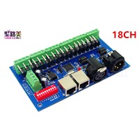 wholesale DC12-24V 18CH Channels 3A  Easy DMX LED Decoder,Controller,Dimmer DMX512 with XLR RJ45 For LED RGB Strip Light Modules