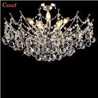 Luxury Lustre Vanity Modern Crystal Chandelier Lighting Fixture Chrome Finish LED Ceiling Lamp for Dining Room Restaurant