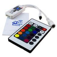 16million colors magic mini Wifi LED Controller for rgbw led strip smartphone control with 24key remote DC 9-12V