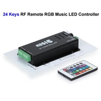 5pcs Black 24V 24 Keys RGB Music LED Controller RF Remote Control For SMD 3528 5050 5730 5630 RGB LED Rigid Strip