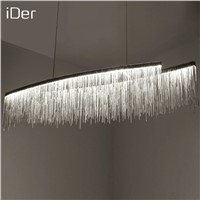 Modern designer decorative chandelier Nordic tassel restaurant luxury hotel engineering chain living room art lighting